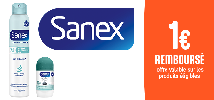 Promotion 1€ remboursé déodorants SANEX