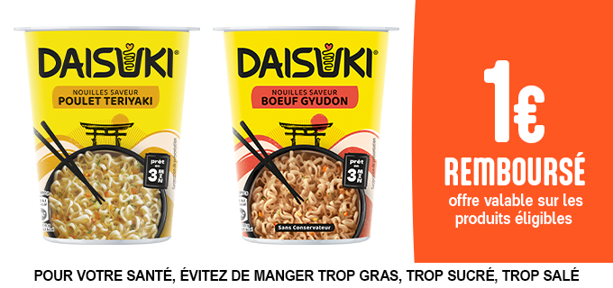 Promotion DAISUKI, les nouilles comme au japon. Maintenant à la maison