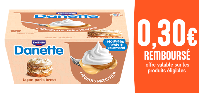 Promotion Le liégeois pâtissier Danette