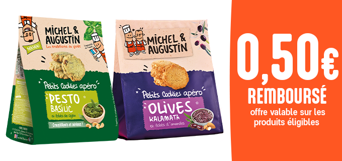 Promotion Nouveaux ! Petits cookies apéro Michel et Augustin !