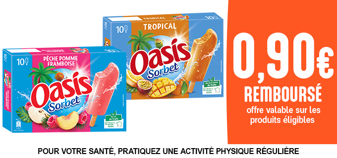 Promotion Glaces Oasis Sorbet