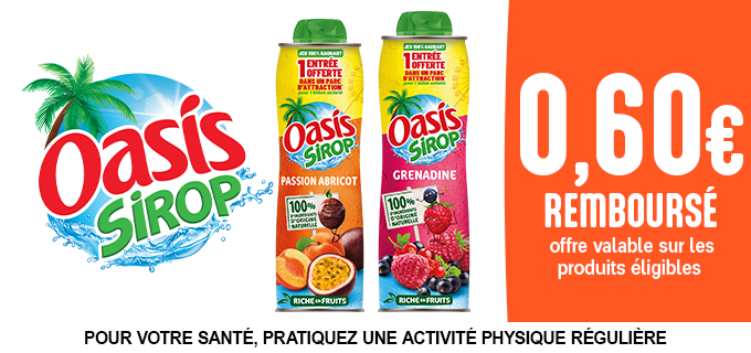 Promotion Offre OASIS SIROP - 100% gagnant