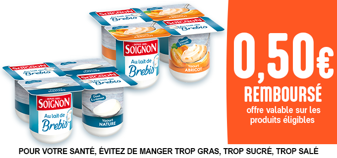 Promotion Yaourts au lait de brebis Soignon