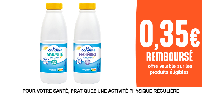 Promotion Candia+ bouteille 1L