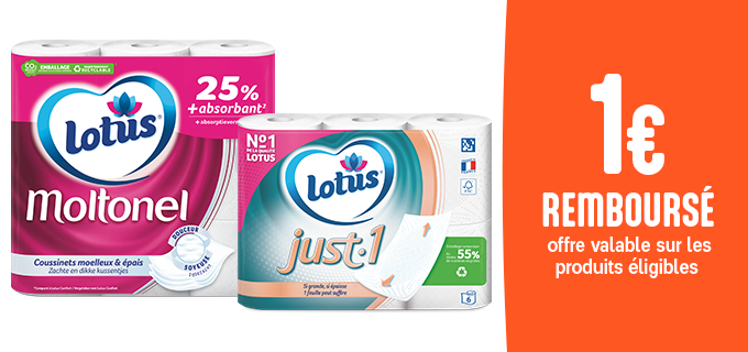 Promotion Papier toilette Lotus