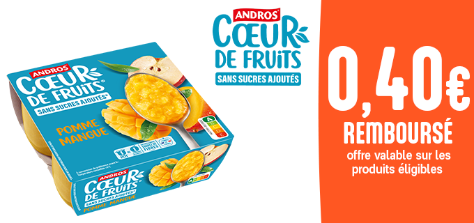 Promotion Andros Coeur de Fruits Sans Sucres Ajoutés
