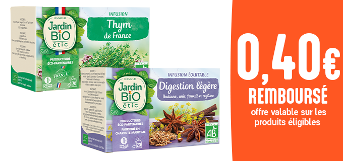 Promotion Offre Infusions Jardin Bio étic