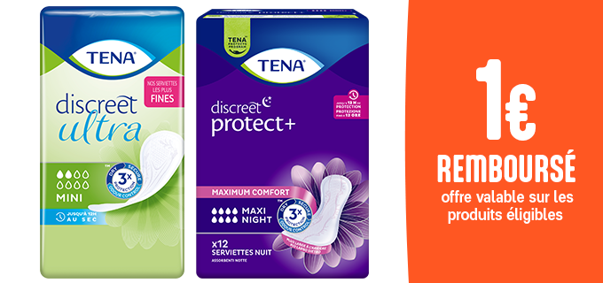 Promotion Serviettes TENA Discreet
