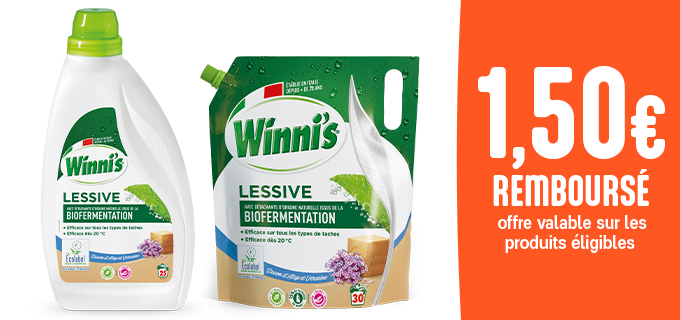 Promotion 1,50€ remboursé sur une lessive Winni's