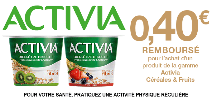 Promotion Activia Céréales & Fruits