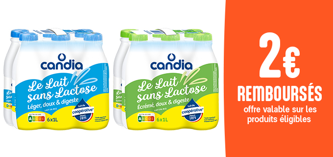 Promotion CANDIA SANS LACTOSE