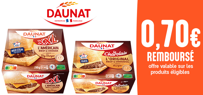 Promotion Burgers gourmands DAUNAT