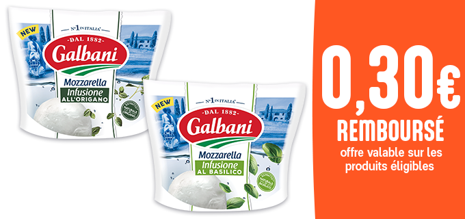 Promotion Mozzarellas Infusées Galbani