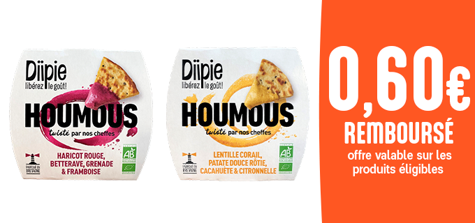 Promotion Remise Houmous DIIPIE 0,60€