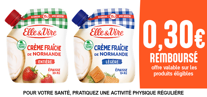 Promotion Poche de Crème Fraîche Elle & Vire