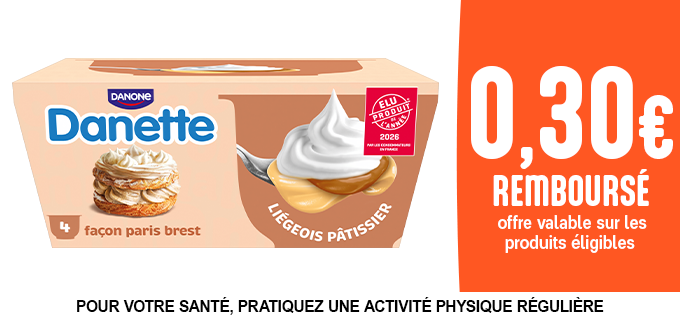 Promotion Danette Liégeois Pâtissiers