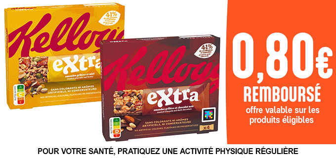 Promotion Barres Extra de Kellogg's
