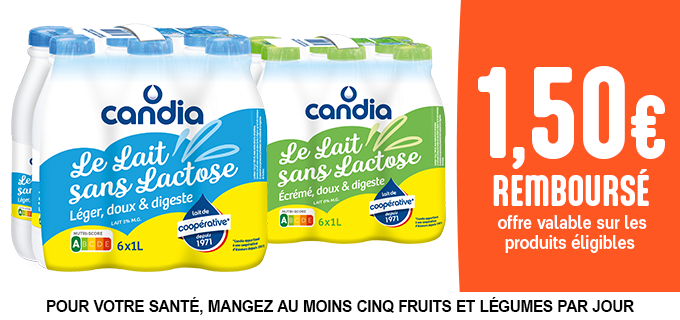 Promotion Candia Le Lait Sans Lactose