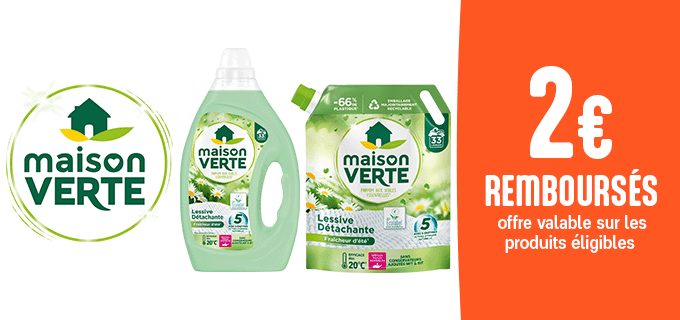 Promotion LESSIVE MAISON VERTE