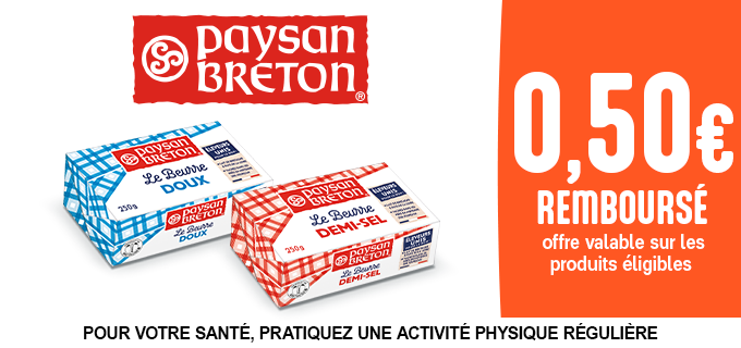 Promotion BEURRE PLAQUETTE PAYSAN BRETON