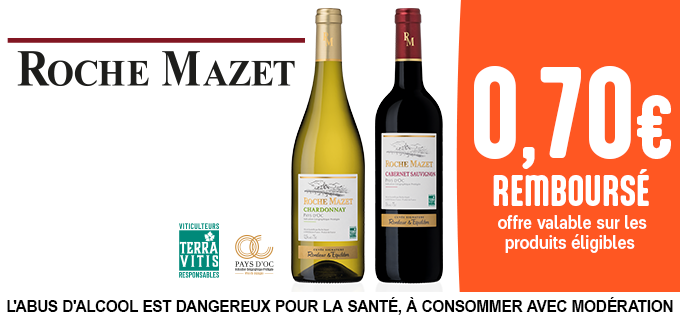 Promotion Roche Mazet 75cl Rouge ou Blanc