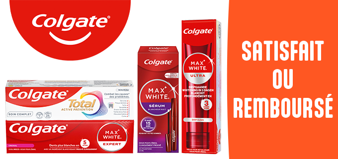 Promotion Gammes Colgate Total et Colgate blancheur