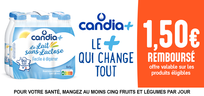 Promotion Bon de réduction Candia + 6x1L