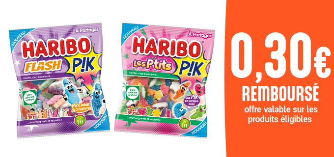 Promotion HARIBO P!K FLASH & HARIBO P!K LES P'TITS