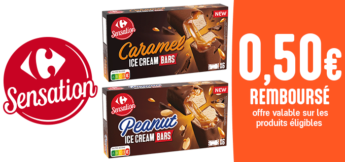 Promotion Barres glacées Carrefour Sensation