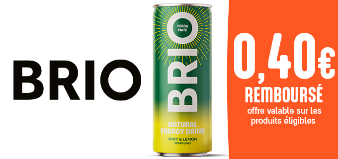 Promotion BRIO, ton Energy Drink 100% naturel au maté