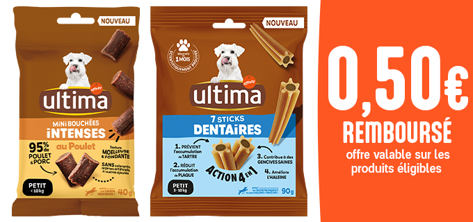 Promotion Ultima snacks pour Petit Chien