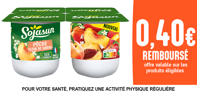 Promotion Sojasun Pêche Fleur de Sureau