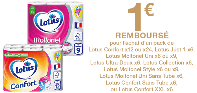 Promotion Lotus Papier toilette