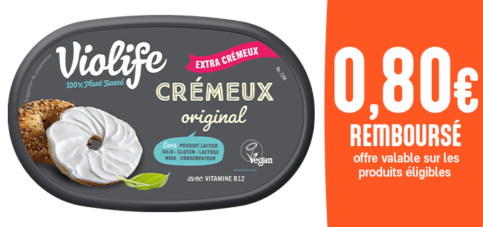 Promotion Violife 100% végétal