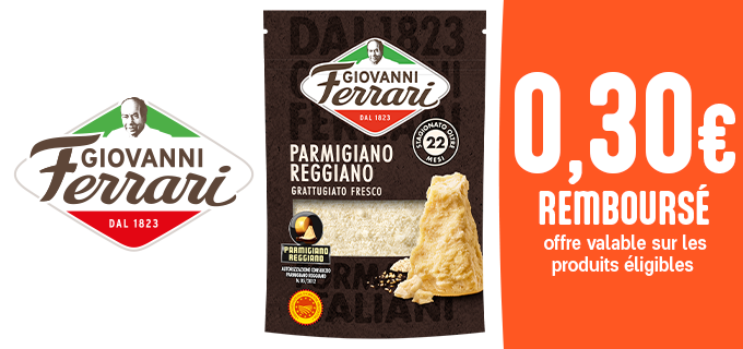 Promotion Parmigiano Reggiano râpé Giovanni Ferrari