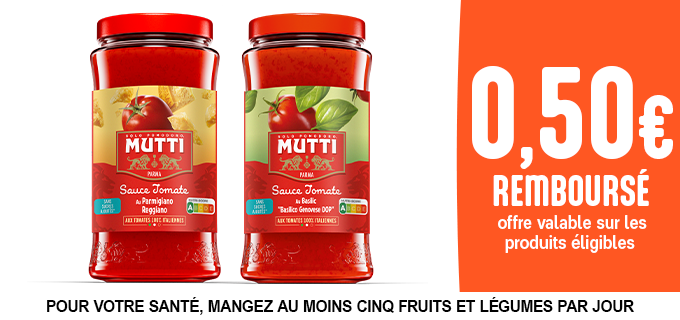 Promotion Sauces Tomates Cuisinées Mutti