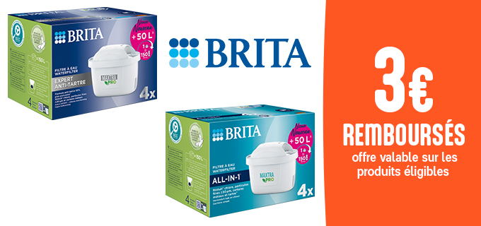 Promotion BRITA filtres à eau