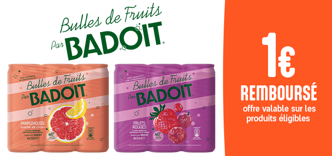 Promotion Badoit Bulles de Fruits canettes