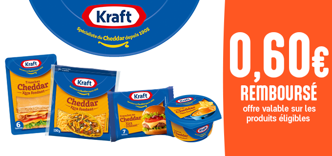 Promotion Kraft Spécialiste du cheddar depuis 1905